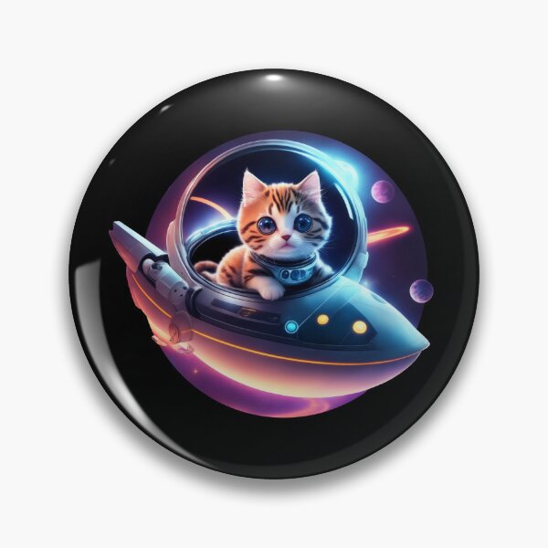 Item preview, CATRONAUT cute alien cat kitty kitten flying saucer spaceship funny martian  designed and sold by w1ckerman.