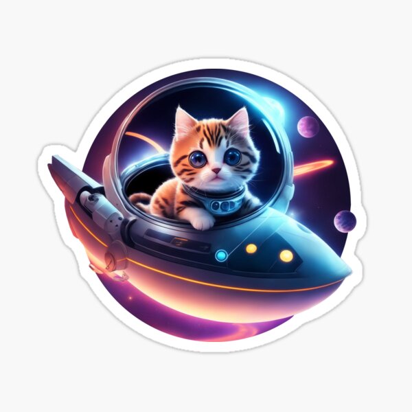 Alien Cat Sticker, Alien Sticker, Cat Stickers, Cat Gift for Cat Lovers,  Kitty Stickers, Space Cat Stickers, Cat Astronaut, Weird Cat Art 