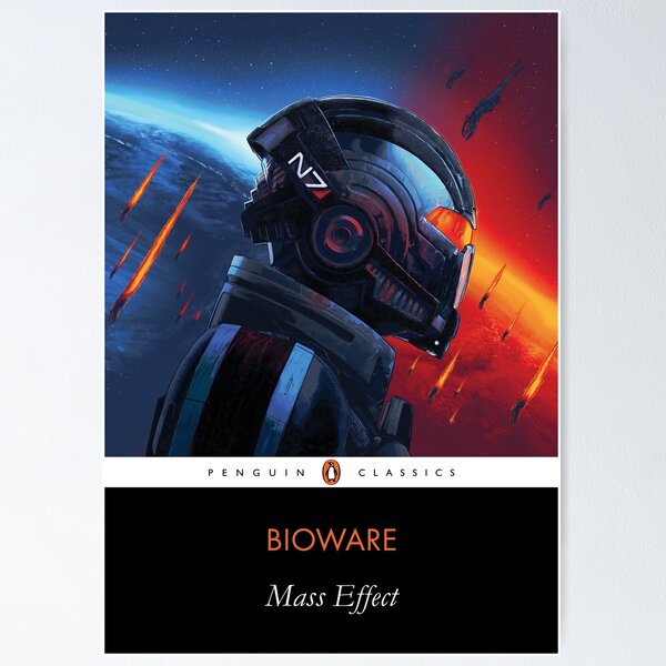 Artikel-Vorschau von Penguin Classics: Die Wirkung der Masse | Shepard Parodie Buchcover Scifi Gaming Gamer Reaper Legendär N7 Citadel Kaidan Garrus, designt und verkauft von subculturemunch.