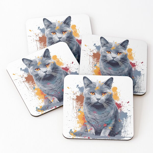 Item preview, the Unique Personality of Chartreux Cats with Impressionistic Art by designed and sold by DooodleGod.