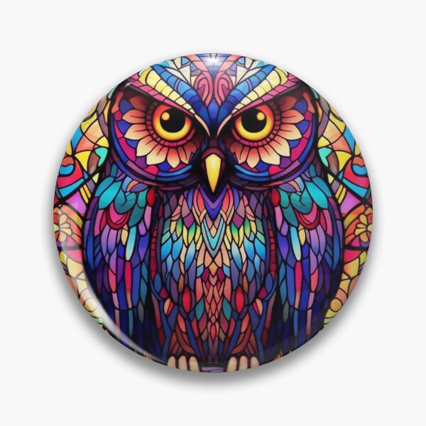 Aperçu de l'œuvre Motif magique de hibou en vitrail créée et vendue par Desfix.