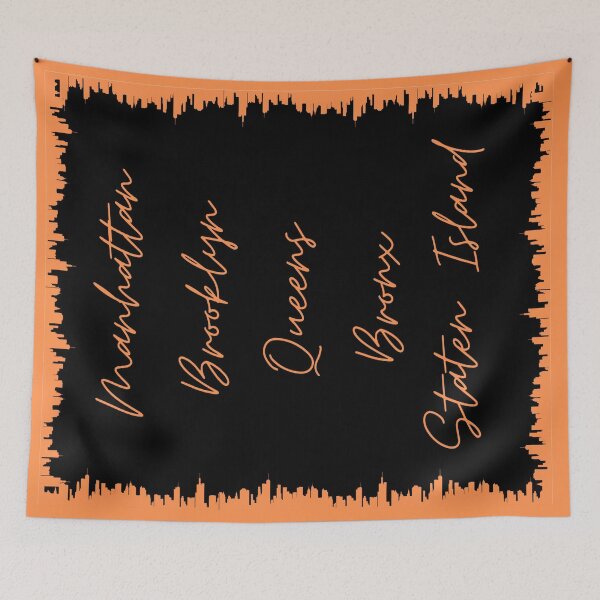 Item preview, NYC Skyline Aesthetic With 5 Boroughs - Orange designed and sold by PunjabanJatti.