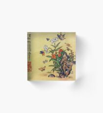 Korean Spring Flowers Acrylic Block