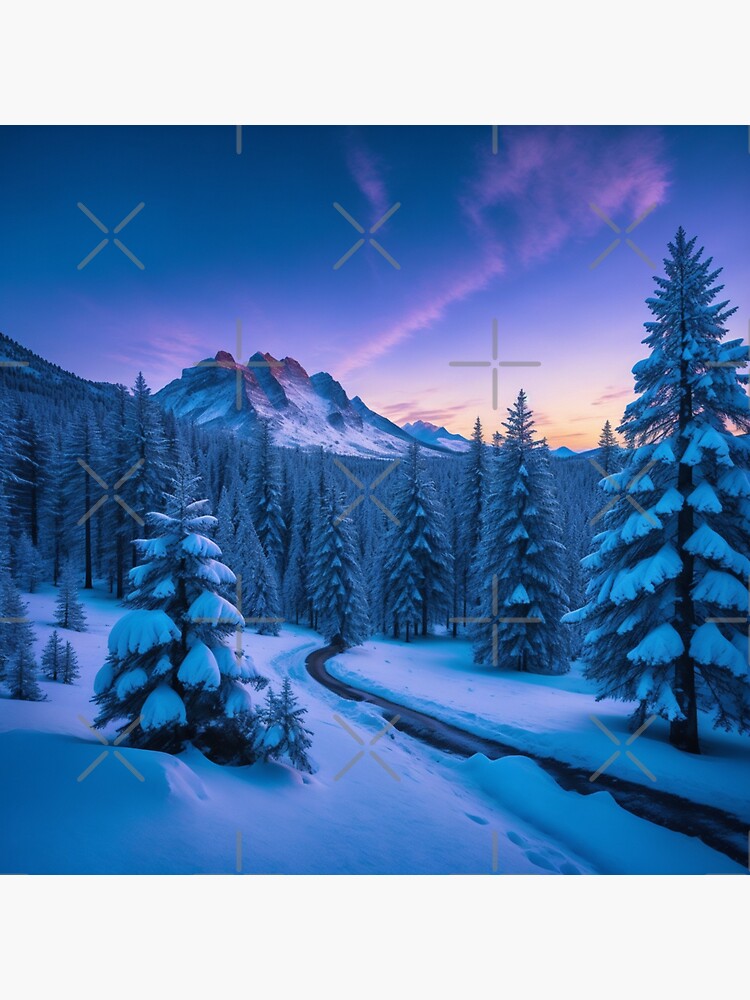 Winter Majestic Mountains In Snow Stickers