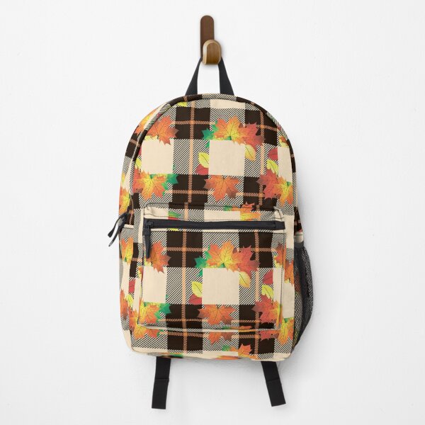 Item preview, Printed check seamless pattern with orange maple leaves. designed and sold by Marina Smorodinskaya.
