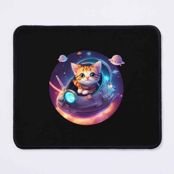 Item preview, CATRONAUT cute alien cat kitty kitten flying saucer spaceship funny martian designed and sold by w1ckerman.
