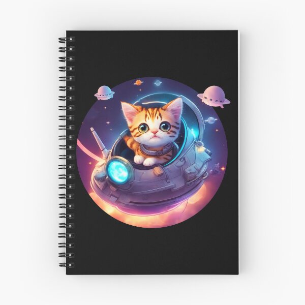 Item preview, CATRONAUT cute alien cat kitty kitten flying saucer spaceship funny martian  designed and sold by w1ckerman.