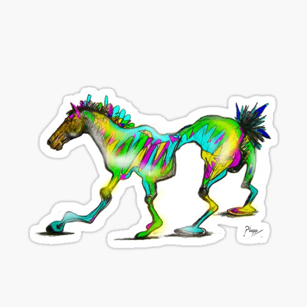 Wonky Horse, pop art. Sticker