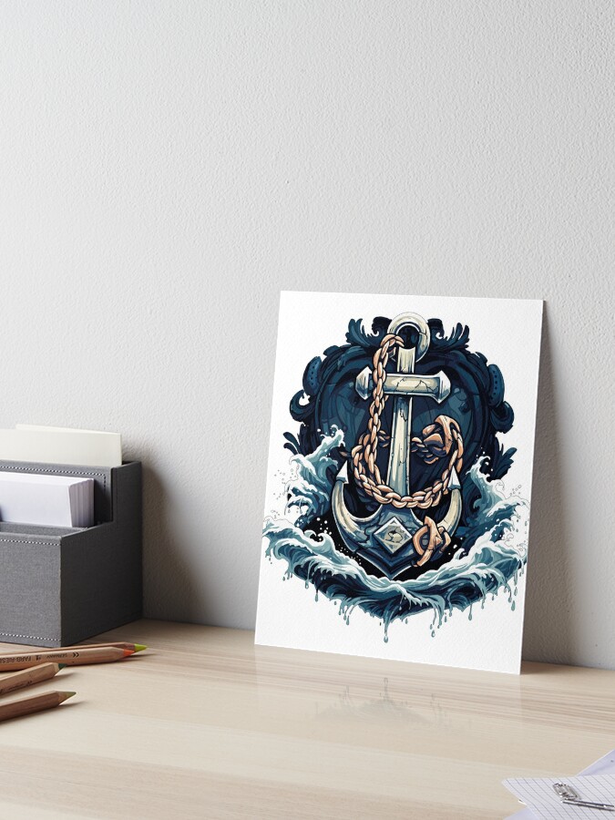 Stylish Naval Anchor T-Shirts Nautical Navy Anchor Design Vintage Prints   Art Board Print for Sale by Easy-Logo