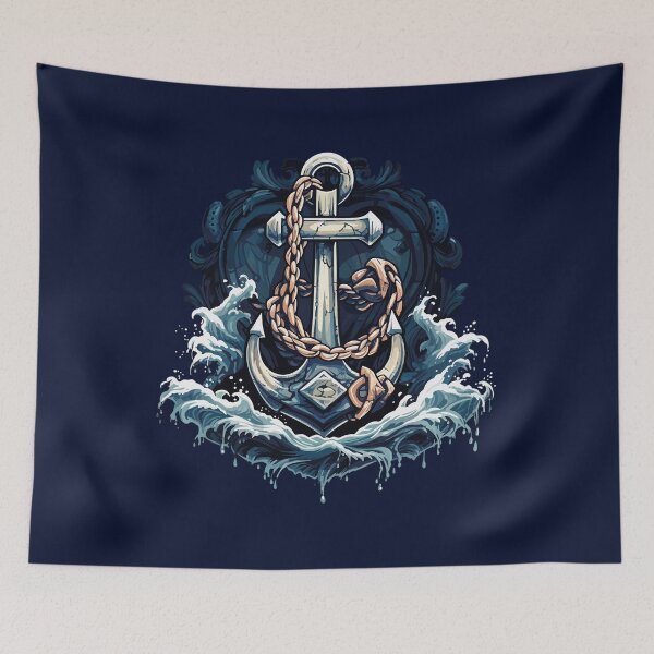 Artikelvorschau, Stilvolle Marine-Anker-T-Shirts, nautische Marine-Anker-Design-Vintage-Drucke entworfen und verkauft von Easy-Logo.