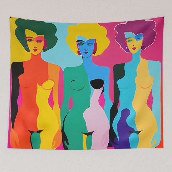 Item preview, Three vibrant pop art style full figure abstract females  designed and sold by mahercara.
