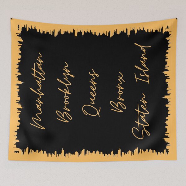 Item preview, NYC Skyline Aesthetic With 5 Boroughs - Peach designed and sold by PunjabanJatti.
