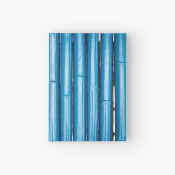 Blue bamboo canes background Hardcover Journal