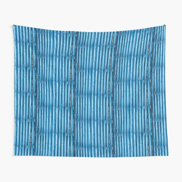 Blue bamboo canes background Tapestry