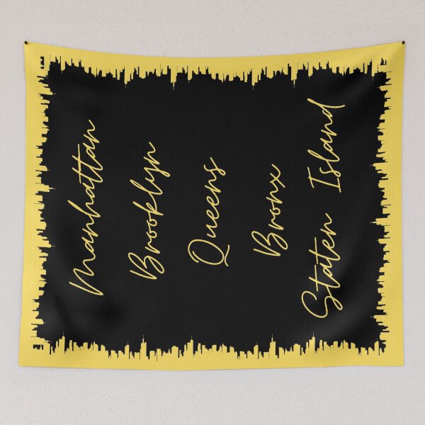 Item preview, NYC Skyline Aesthetic With 5 Boroughs - Yellow designed and sold by PunjabanJatti.
