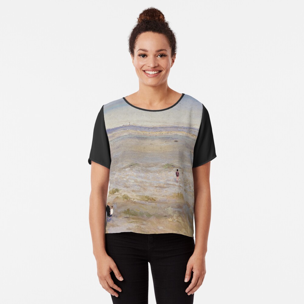 Coastal scene- beach days Chiffon Top