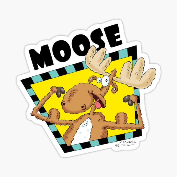 Item preview, Moose with Muscles Cartoon designed and sold by tsirrell.
