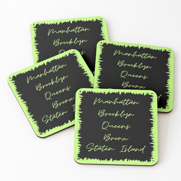 Item preview, NYC Skyline Aesthetic With 5 Boroughs - Lime Green designed and sold by PunjabanJatti.