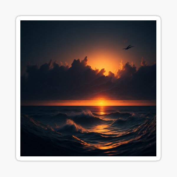 Sea at sunset Sticker