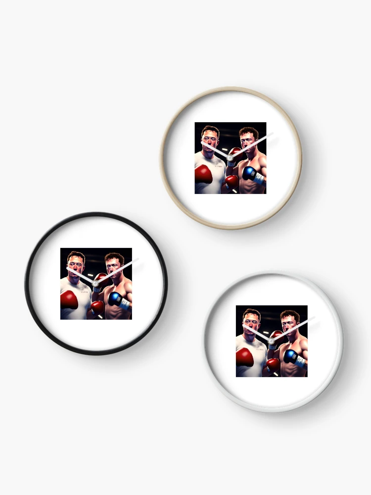 Thumbnail 3 of 4, Clock, Musk vs Zuck designed and sold by Raseelvm.