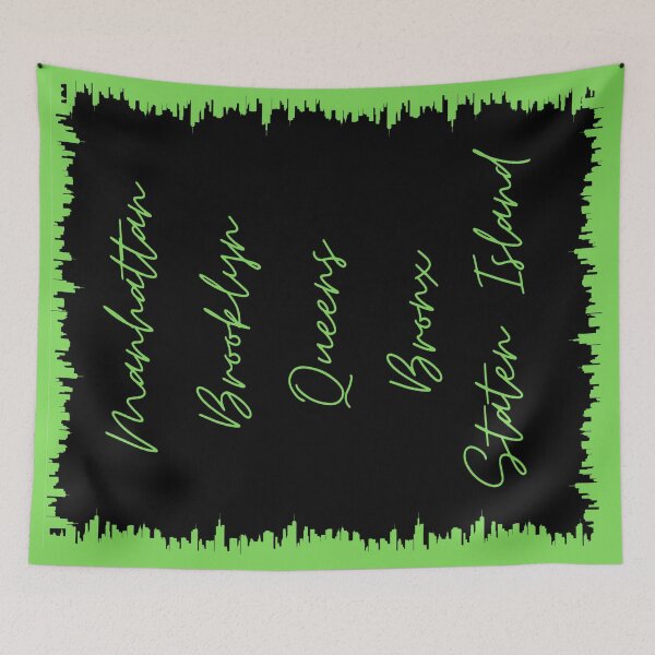 Item preview, NYC Skyline Aesthetic With 5 Boroughs - Grass Green designed and sold by PunjabanJatti.