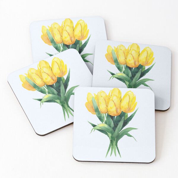 Item preview, Watercolor yellow tulips designed and sold by palmwooddesigns.