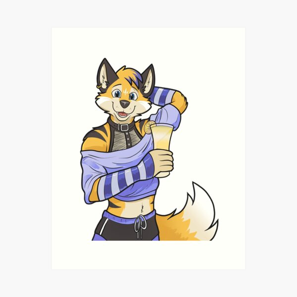 Item preview, Summer Femboy Furry Fox Sticker Design designed and sold by Bradon Ortiz.