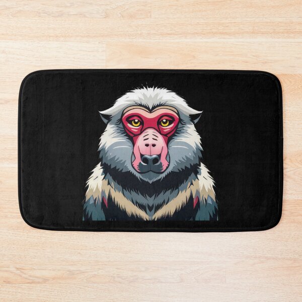 Item preview, Cartoon Baboon Portrait with Grey Fur and Pink Face Animal designed and sold by Just Art's Creations colinw2292@gmail.com.