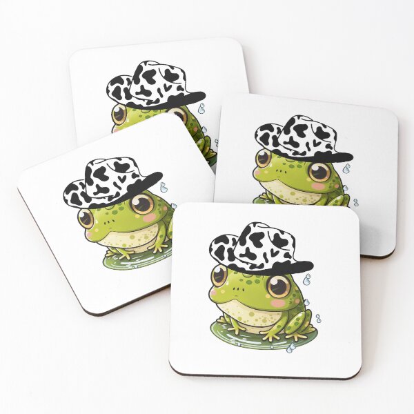 Item preview, Green Frog with a cow hat designed and sold by GaemGlomDesign.