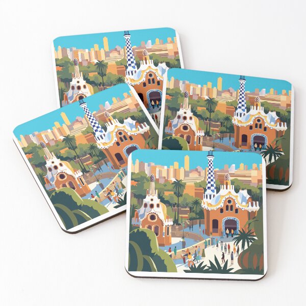 Item preview, Park Güell Barcelona - Spain Travel Print - TP014 designed and sold by StudioRedKoala.