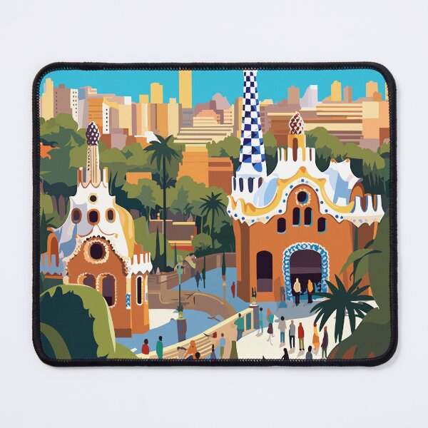 Item preview, Park Güell Barcelona - Spain Travel Print - TP014 designed and sold by StudioRedKoala.