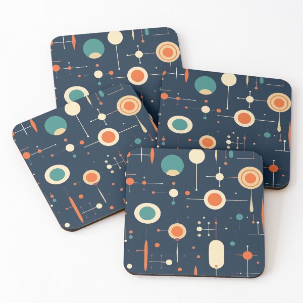 Aperçu de l'œuvre The Explorer : un motif textile rétro moderne du milieu du siècle par DecoTiler créée et vendue par DecoTiler.