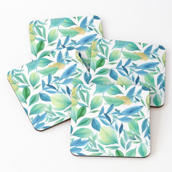 Item preview, Spring leaves in green and blue designed and sold by Lillypot-Prints.