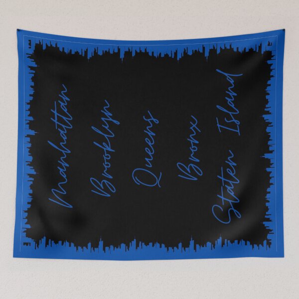 Item preview, NYC Skyline Aesthetic With 5 Boroughs - Cobalt Blue designed and sold by PunjabanJatti.