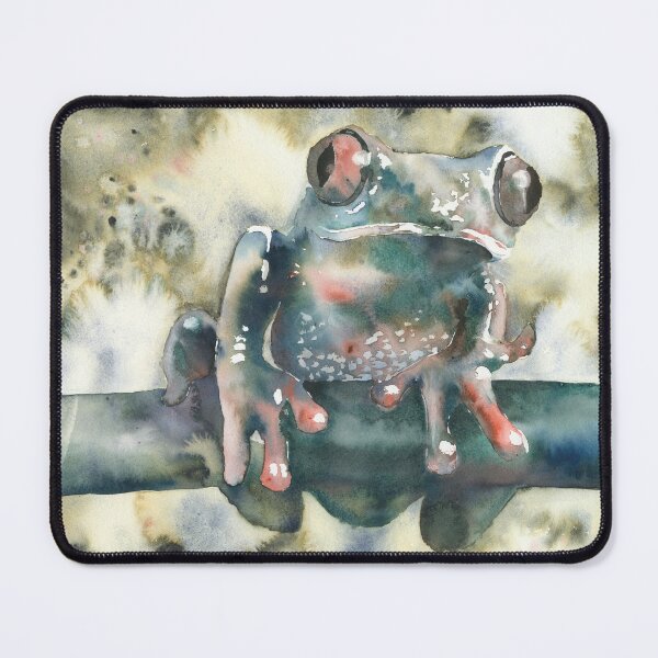 Item preview, Frog watercolor print colorful home decor frog  designed and sold by rfoxphoto.
