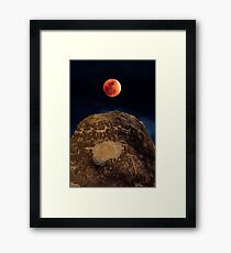 Super Blue Blood (Seemann) Mond über Petroglyph Point Gerahmtes Wandbild