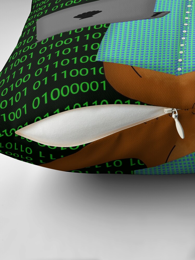 Thumbnail 2 of 4, Pillow, I'm Otter-ly Into Tech designed and sold by OliverTheOtter.
