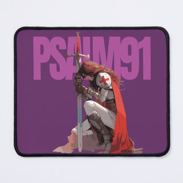 Item preview, Divine Warrior: A Woman Templar Embracing the Protection of Psalm 91" designed and sold by KEN1ART.