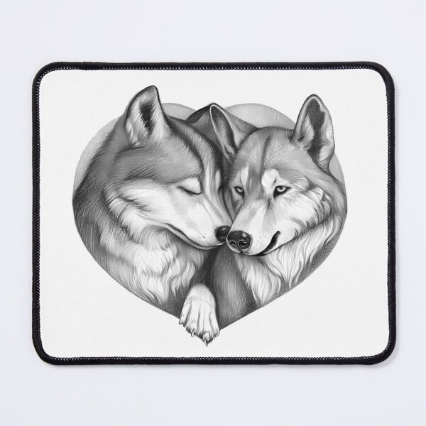 Item preview, Couple Wolf Heart designed and sold by GiftsForCouples.