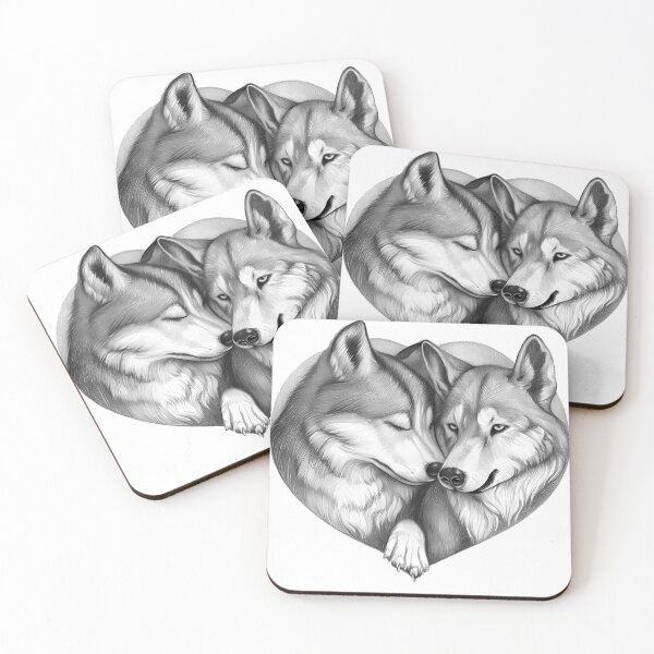 Item preview, Couple Wolf Heart designed and sold by GiftsForCouples.