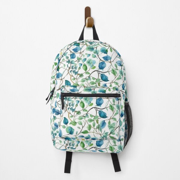 Item preview, Spring leaves on a vine in green and blue designed and sold by Lillypot-Prints.