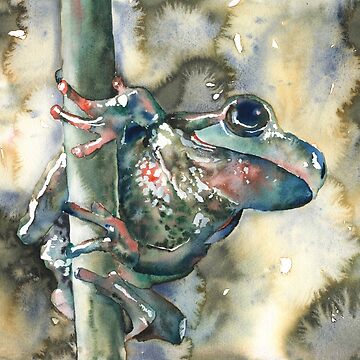 Colorful watercolor painting frog nursery decor, fine art wildlife painting  frog trendy wall art giclee (print) | Poster