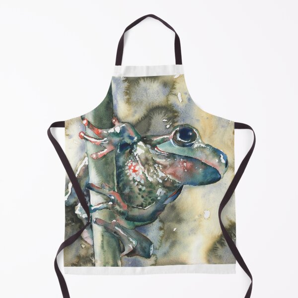 Item preview, Colorful watercolor painting frog nursery decor, fine art wildlife painting frog trendy wall art giclee (print) designed and sold by rfoxphoto.