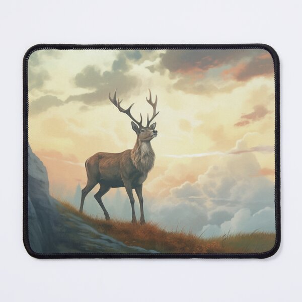 Item preview, A deer is standing on a mountain designed and sold by isBotStore.