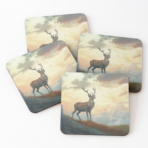 Item preview, A deer is standing on a mountain designed and sold by isBotStore.