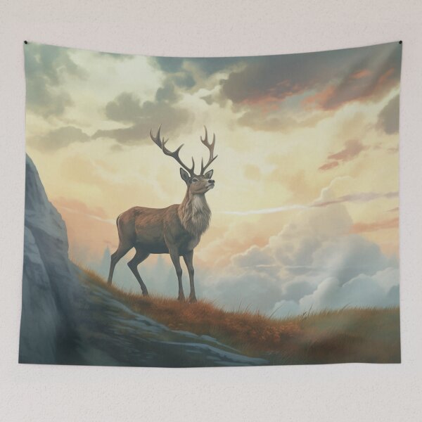 Item preview, A deer is standing on a mountain designed and sold by isBotStore.