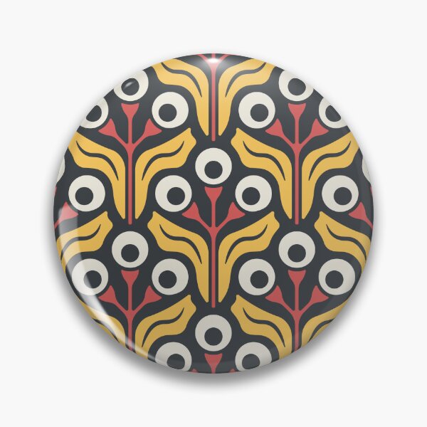 Item preview, KF 0041 G - Retro Vintage Flowers Minimalist 70s Modern Geometric Floral Pattern designed and sold by KhakiFinch.