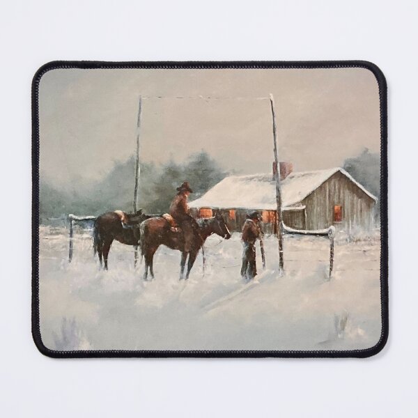 Item preview, Horse Barn in Snow Oil on Canvas designed and sold by GalleryDigitals.