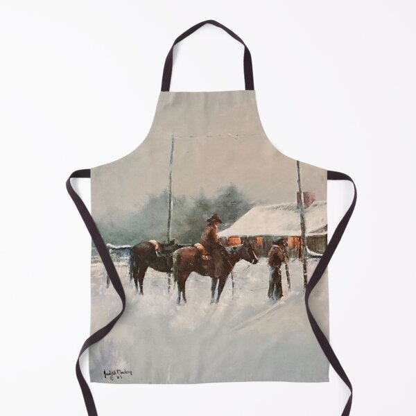 Item preview, Horse Barn in Snow Oil on Canvas designed and sold by GalleryDigitals.