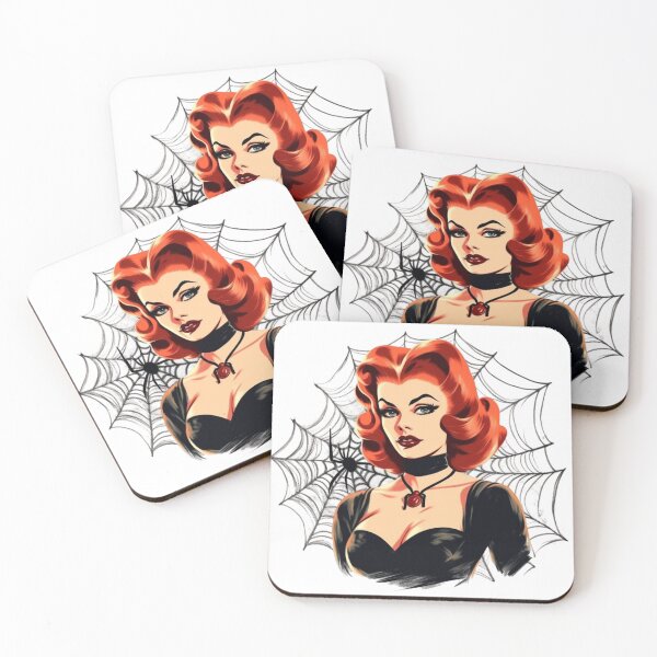 Item preview, Retro Pin Up Girl Black Widow Vintage Pinup Woman designed and sold by FrostyDigitalJ.